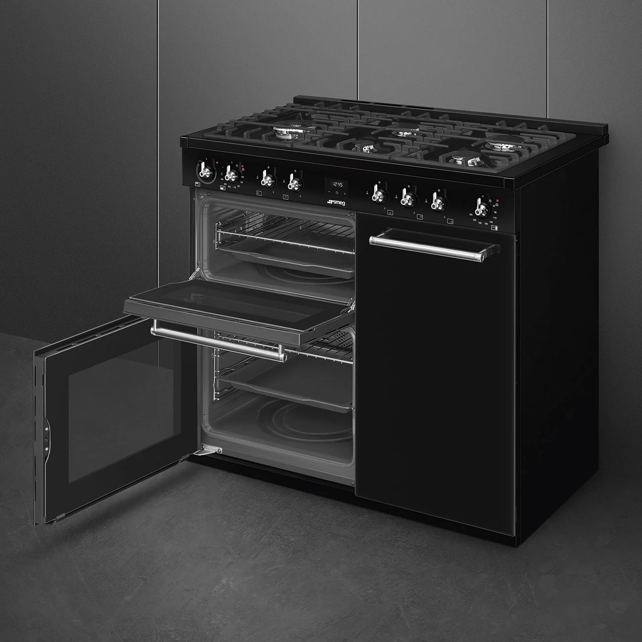 Smeg Concert Classic CX103GMBL 100cm Dual Fuel Range Cooker Black - Image 6