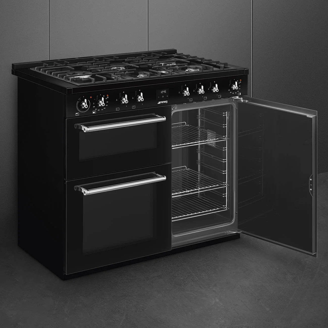 Smeg Concert Classic CX103GMBL 100cm Dual Fuel Range Cooker Black - Image 7