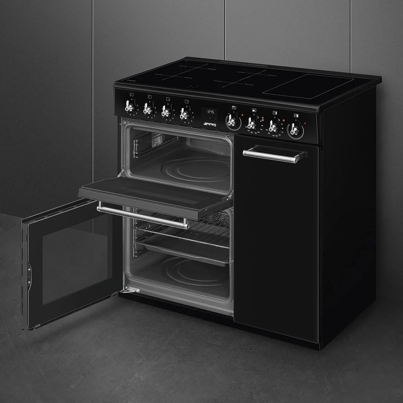 Smeg Concert Classic CX93IMBL 90cm Induction Range Cooker Black - Image 6