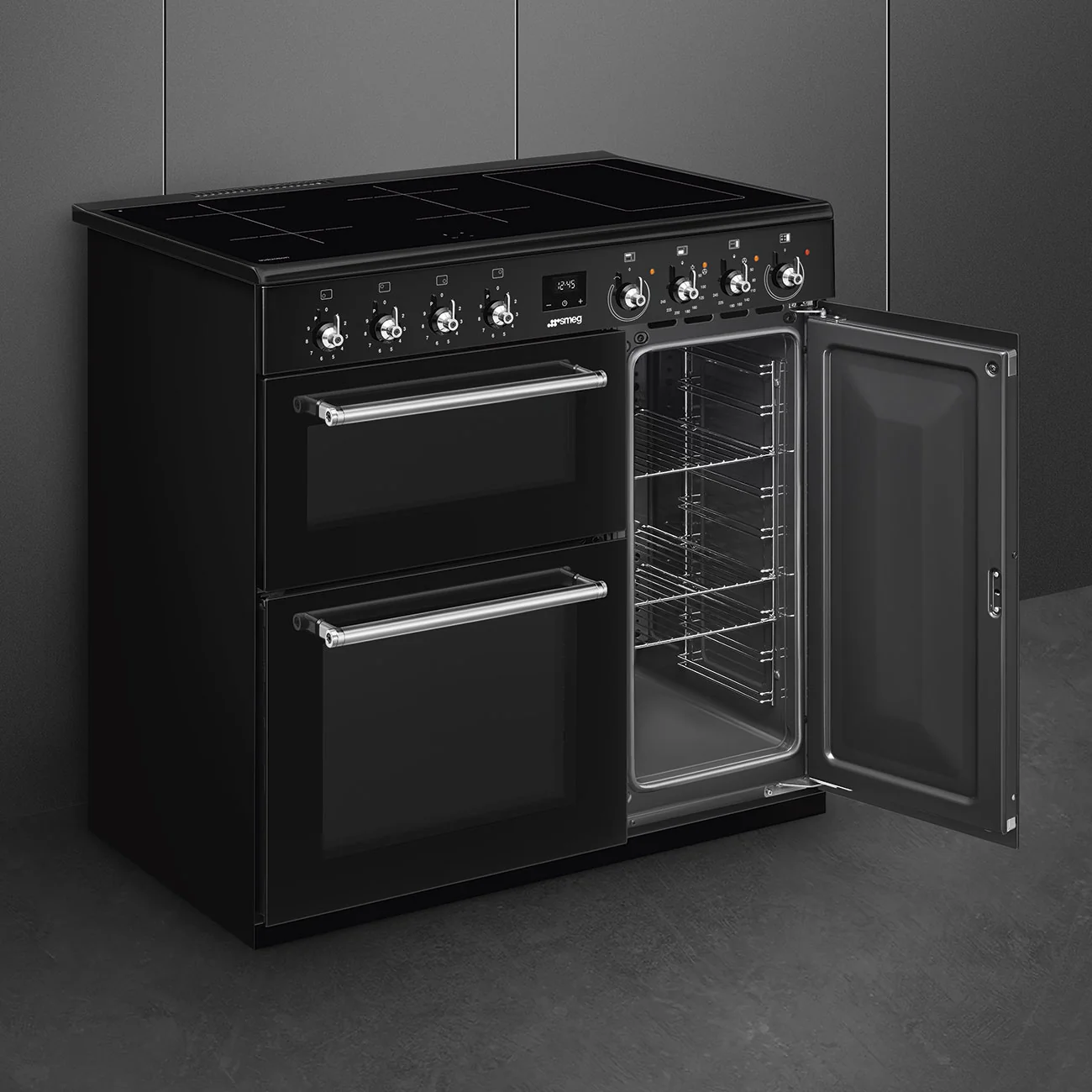 Smeg Concert Classic CX93IMBL 90cm Induction Range Cooker Black - Image 7
