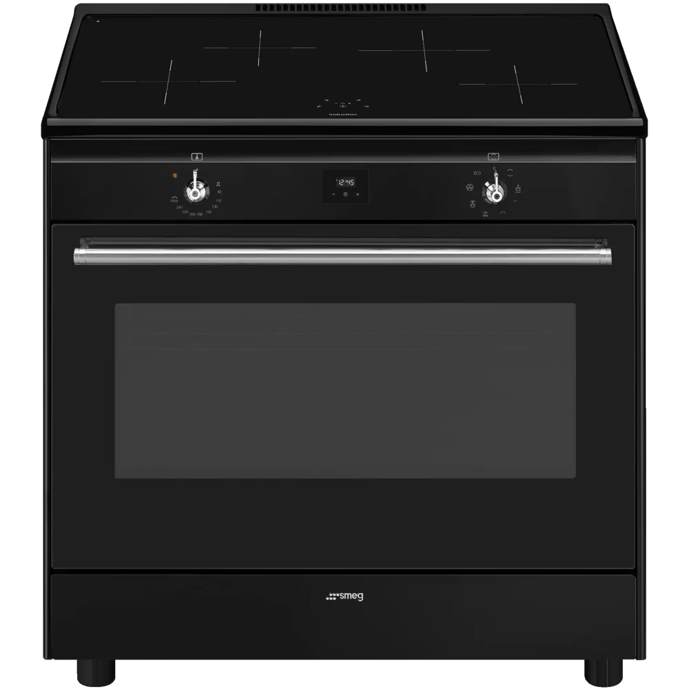 Smeg Concert Classic 90 cm Full Electric Range Cooker with Induction Hob CX91IMBL Black