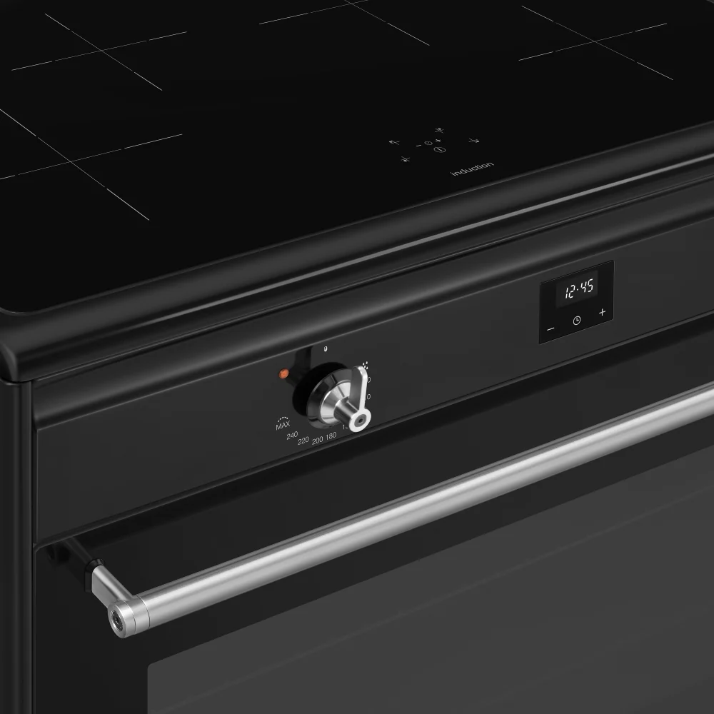 Smeg Concert Classic 90 cm Full Electric Range Cooker with Induction Hob CX91IMBL Black - Image 5