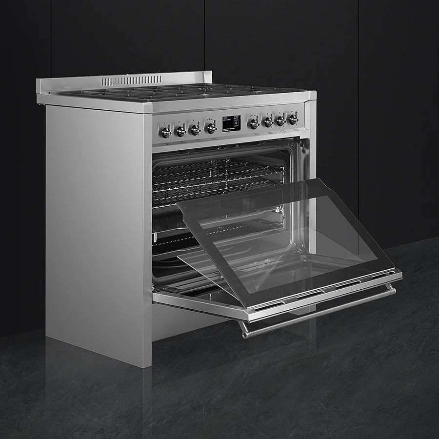 Smeg A1-9 Opera 90cm Dual Fuel Range Cooker Stainless Steel - Image 7