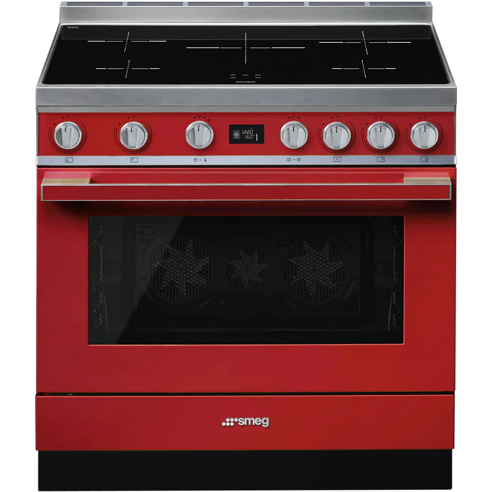 Smeg Portofino CPF9IPR Red 90cm Induction Range Cooker