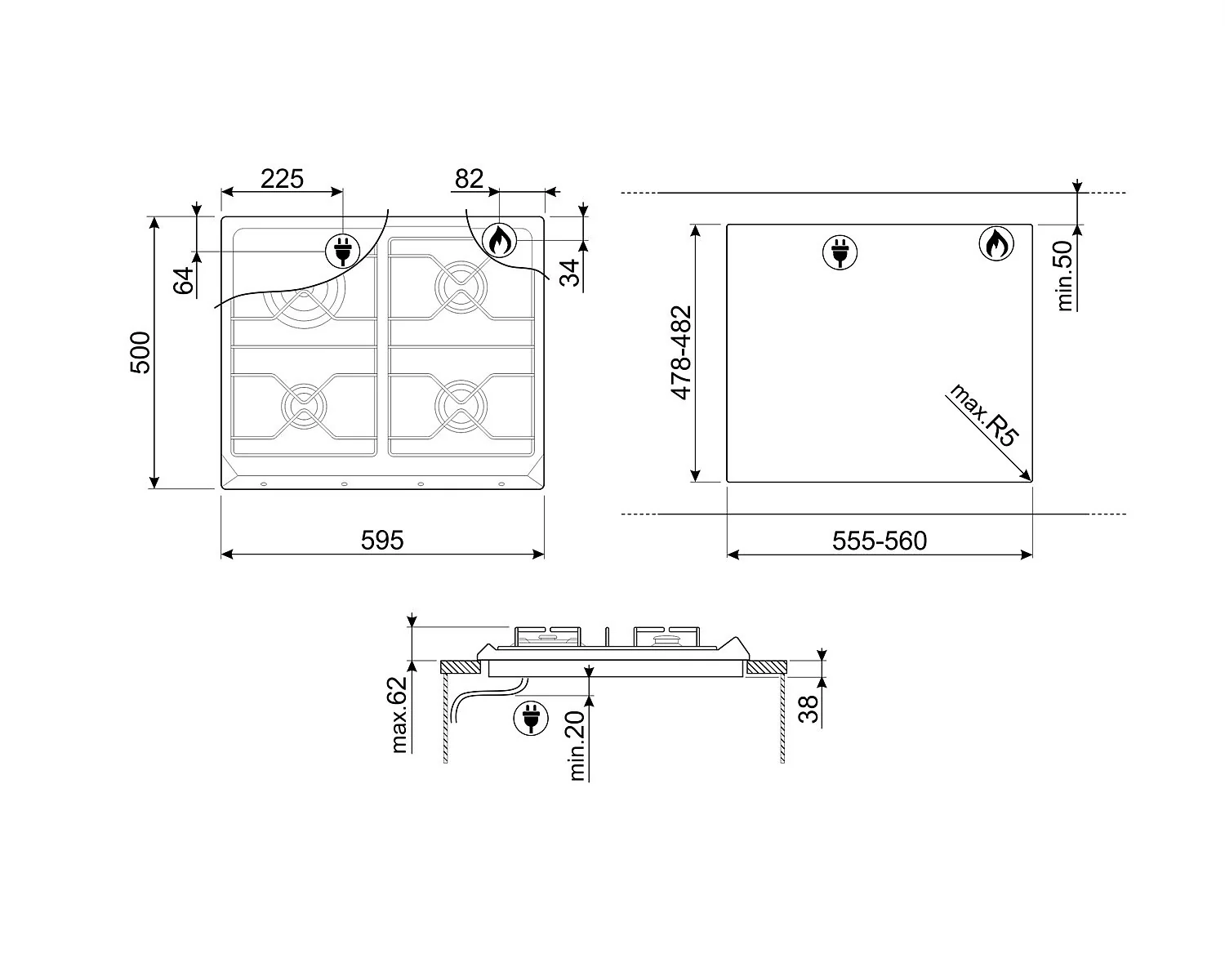 Smeg Victoria SR964PGH Gas Hob - Image 3