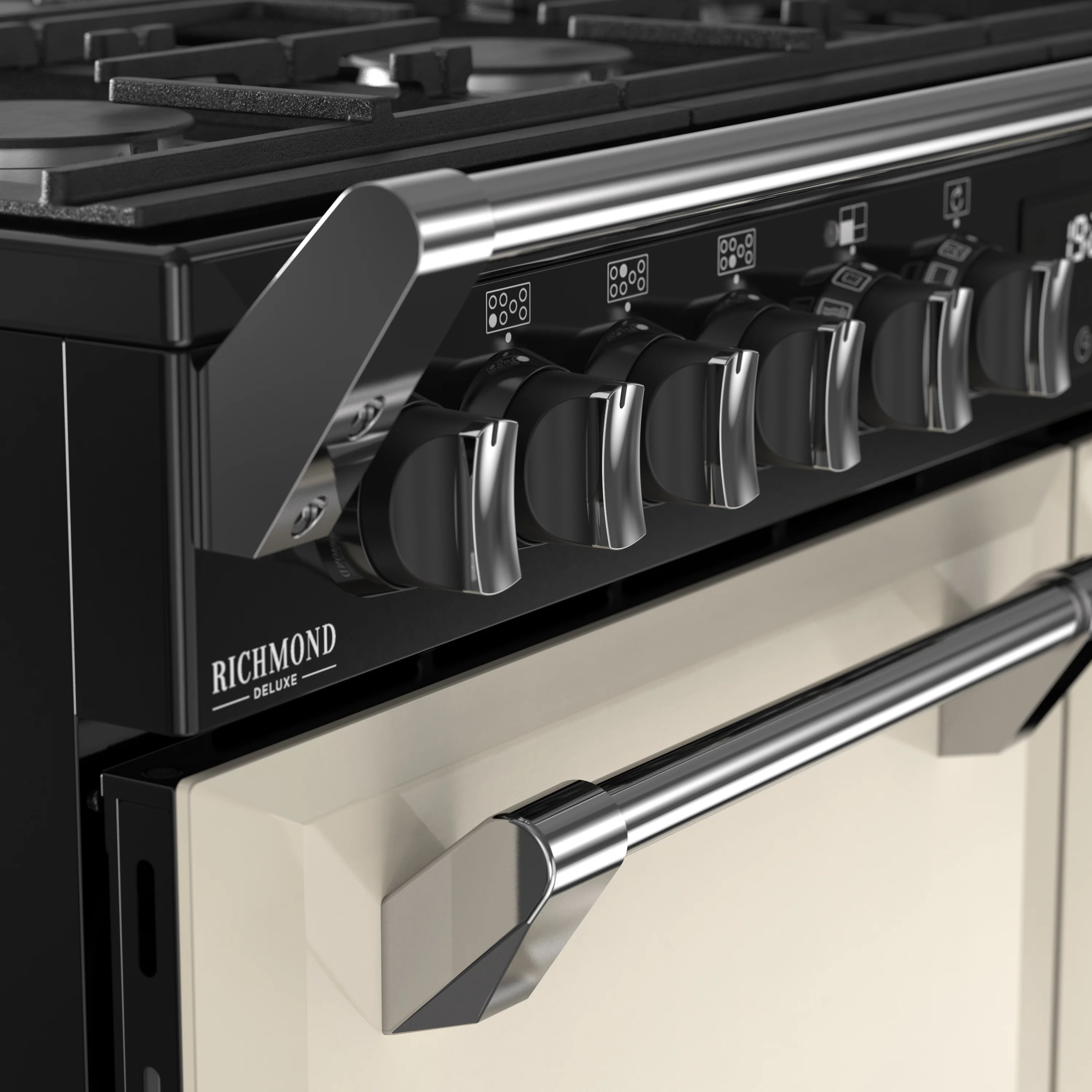 Stoves RCA Richmond Deluxe 100DF 100cm Dual Fuel Range Cooker 444411872 Cream - Image 6