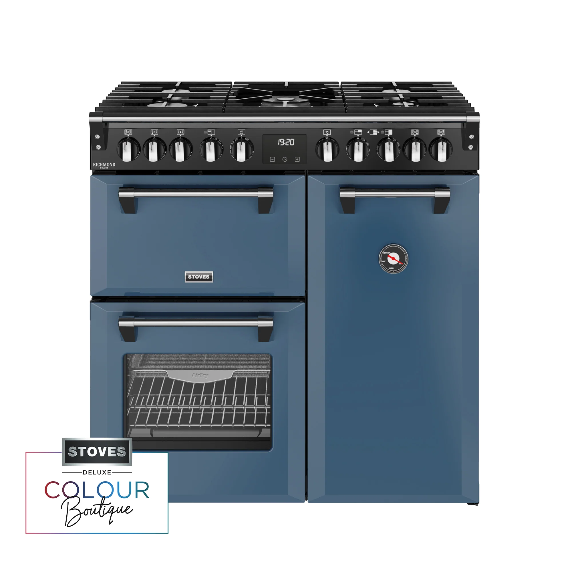 Stoves Richmond Deluxe 90cm Dual Fuel Range Cooker 444412005 Twilight Blue