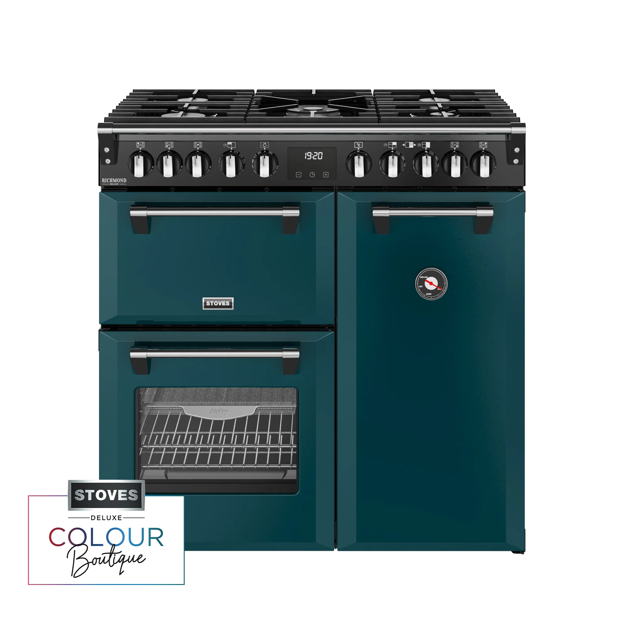 Stoves Richmond Deluxe 90cm Dual Fuel Range Cooker 444412007 Deep Marine