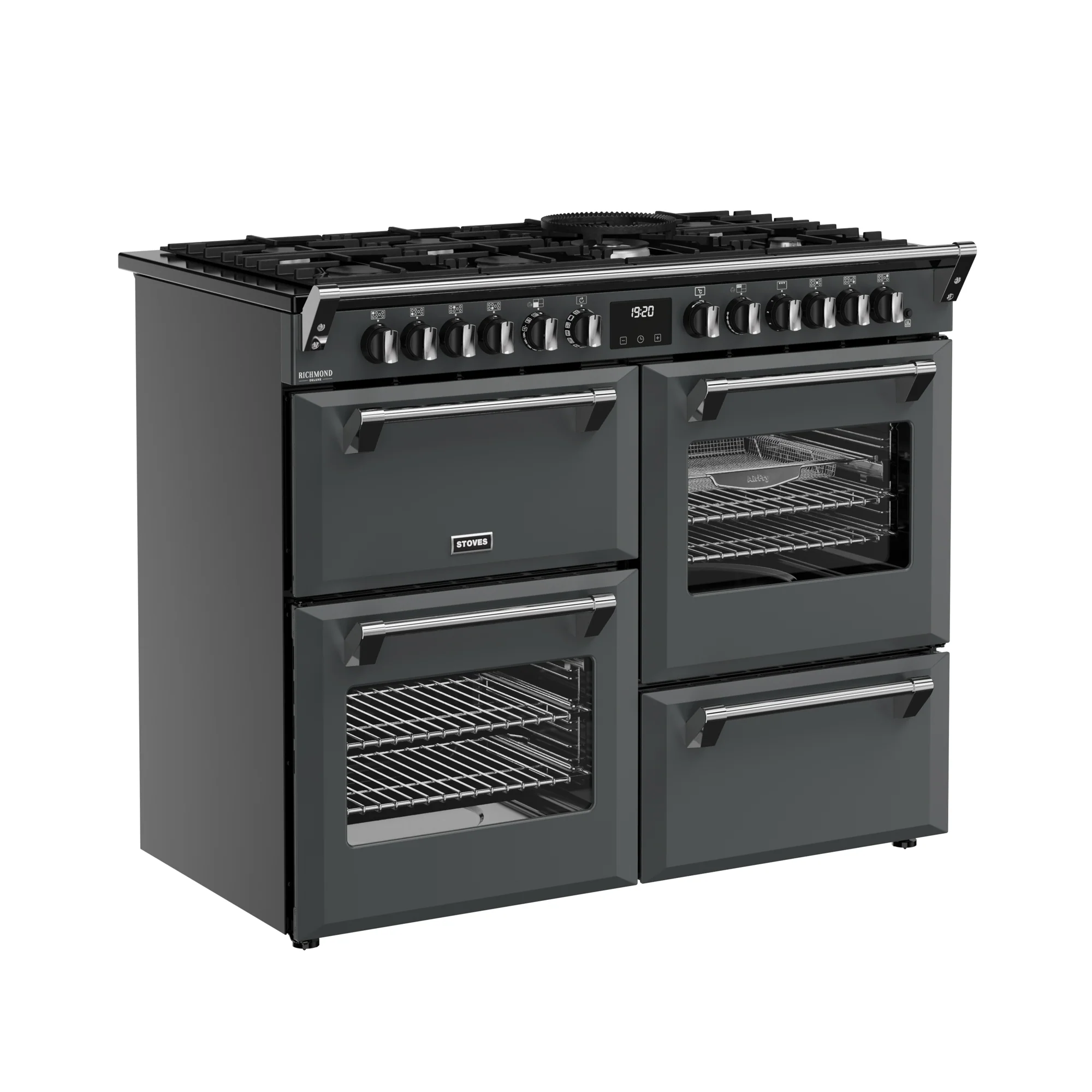 Stoves Richmond Deluxe Colour Boutique 110cm Dual Fuel Range Cooker 444412027 Anthracite Grey - Image 2