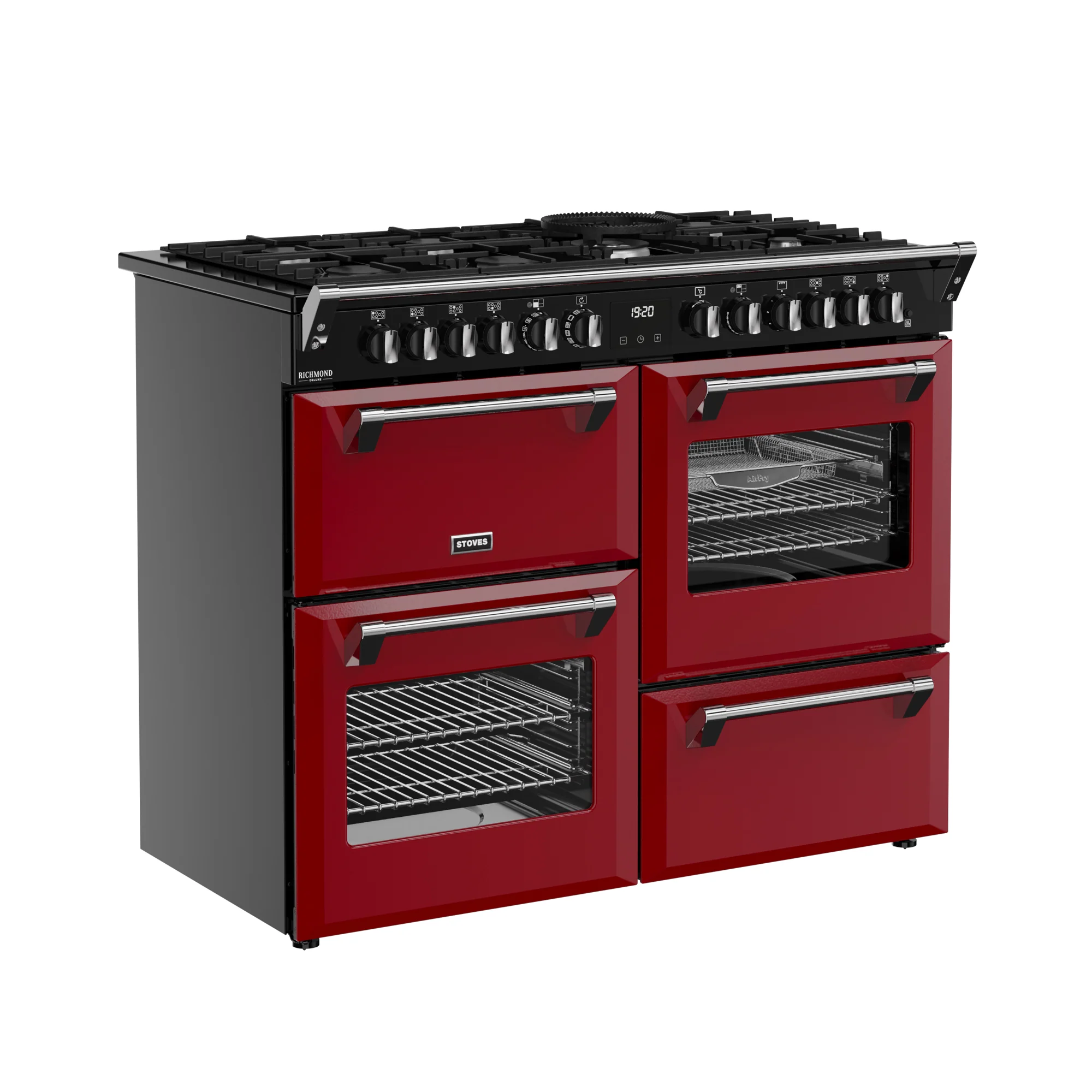 Stoves Richmond Deluxe Colour Boutique 110cm Dual Fuel Range Cooker 444412032 Garnet Red - Image 2
