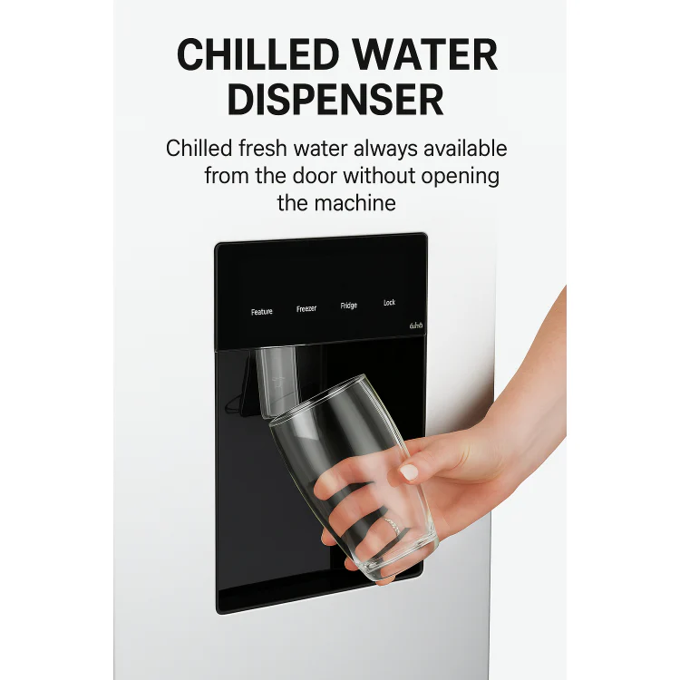 Tesla T571FRDX Inox Non Plumbed American Fridge Freezer - Image 8