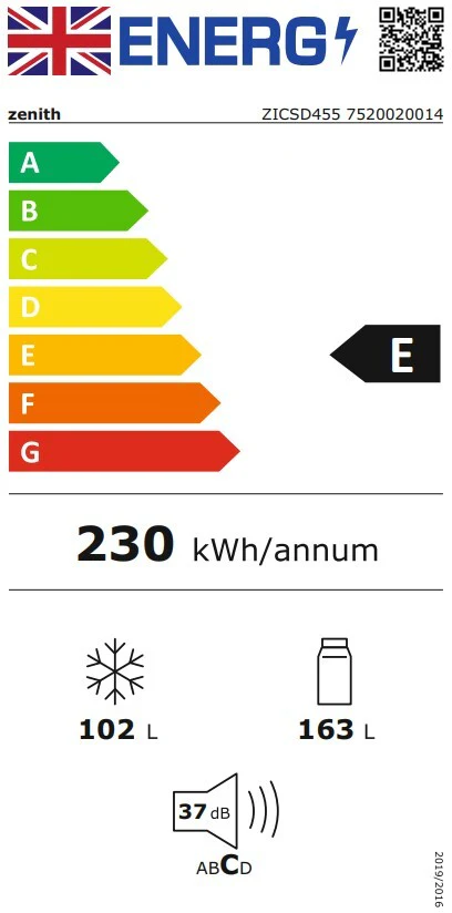 Zenith ZICSD455 Integrated Fridge Freezer - Image 4